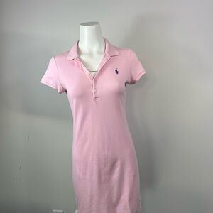 Ralph Lauren Light Pink Polo Dress with Navy Pony
